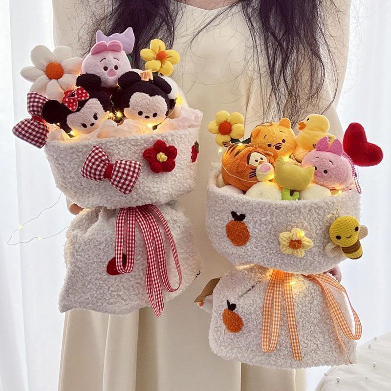 Cute Winnie Bear Bouquet Mickey Doll Stuffed Toy Bouquet Cartons Animal ...