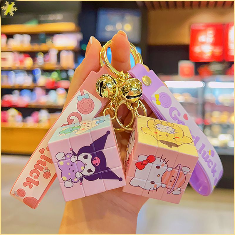 Mini Rubiks Cube Pendant Cartoon Sanrio Hello Kitty Kuromi Keychain ...