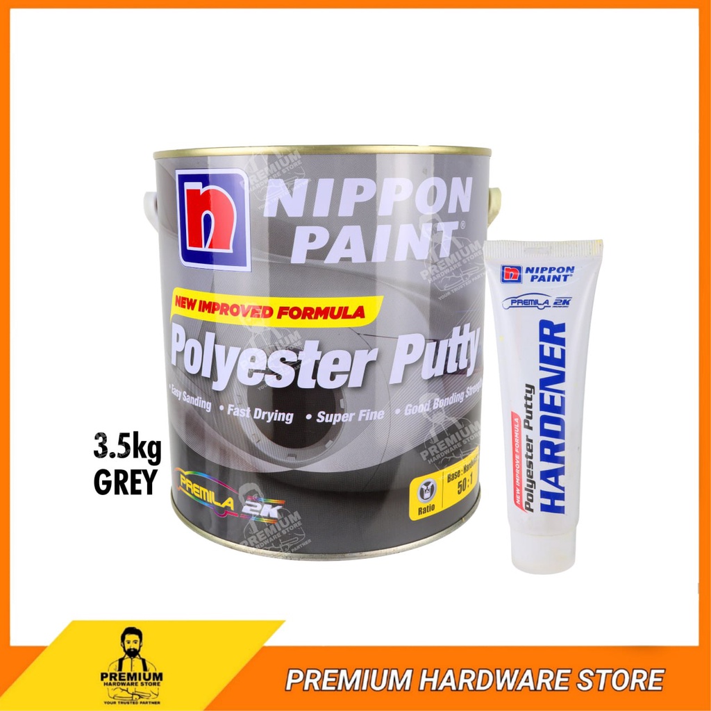 NIPPON PAINT Polyester Putty (Grey) 501 + Hardener Automotive Cement