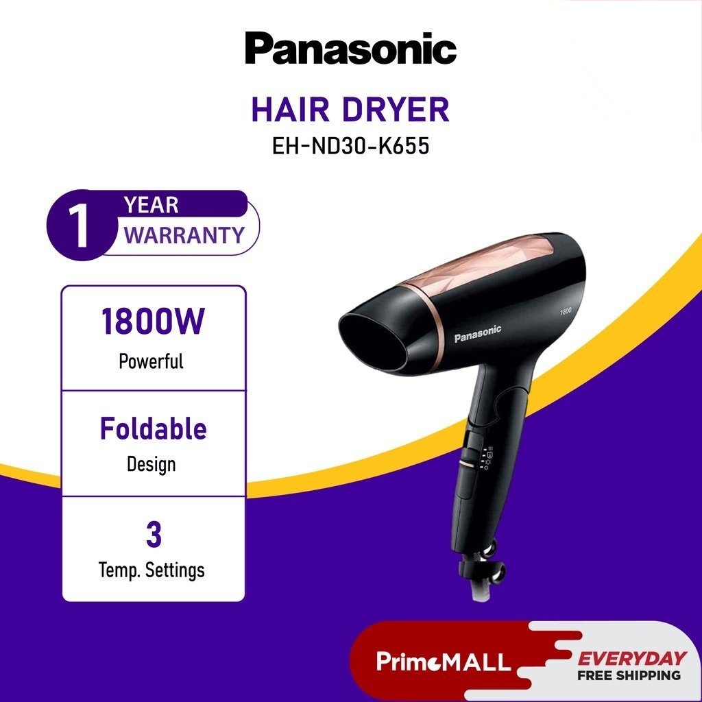 PANASONIC Hair Dryer EHND30 Compact Powerful Fast Dry EHND30K655