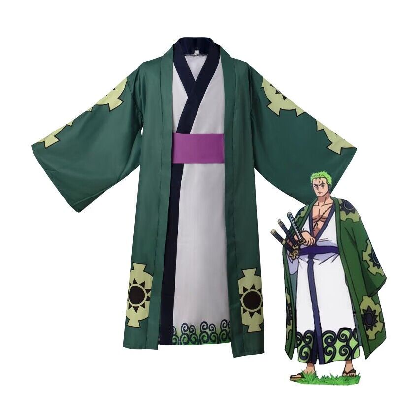 Japanese Anime Roronoa Zoro Cosplay Costume Men Women One Piece Wano ...