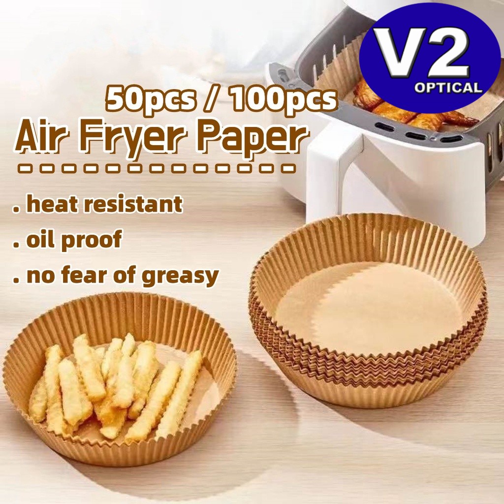 (50/100pcs) Air Fryer Disposable Baking Papers 20cm Round Parchment