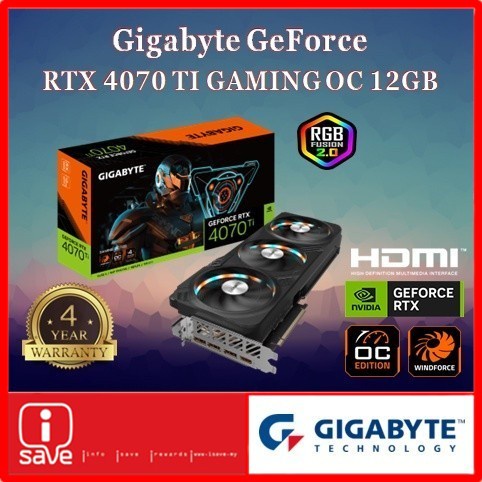 GIGABYTE GeForce RTX 4070 Ti GAMING OC 12GB GDDR6X Graphic Card GPU ...