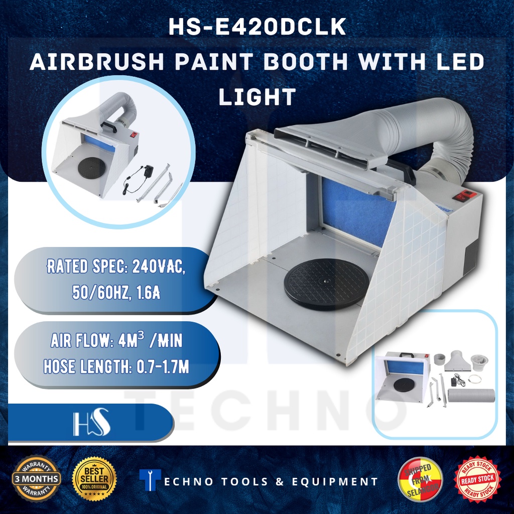 Airbrush Extractor/spray Booth With LED Light And Hose HS-E420DCLK ...