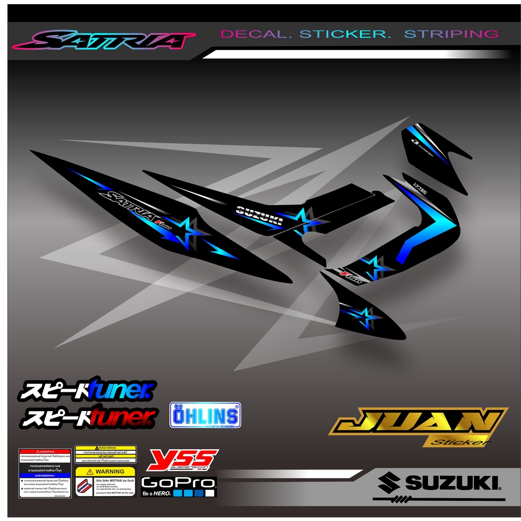 Striping Motorcycle Sticker Variations Satria Fu Barong 2008 2009 2010