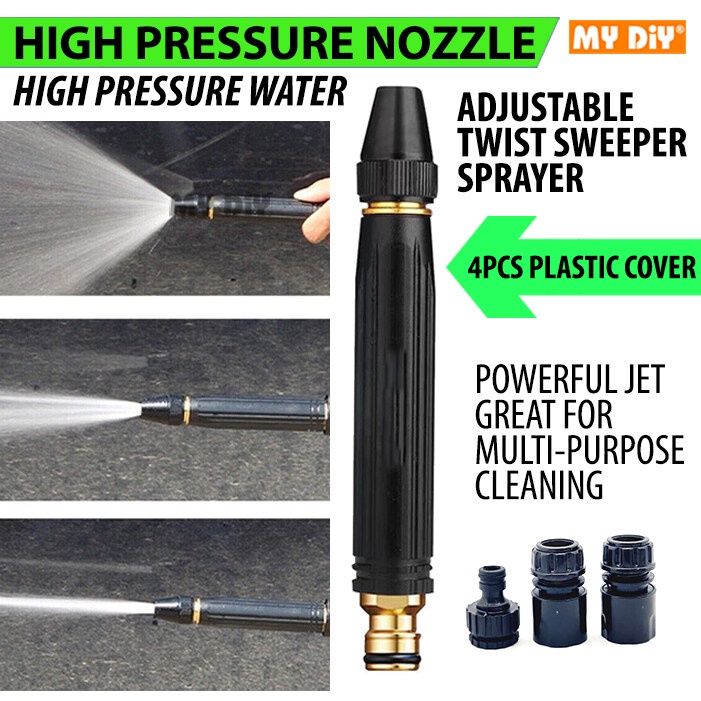 MYDIYHOMEDEPOT Water Jet Sprayer Gun 4pcs 3 Pattern Plastic Nozzle