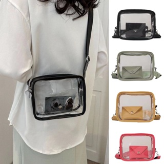 2023 New PVC Mini Transparent Plaid Jelly Bag Simple Small Bag Single  Shoulder Crossbody Bag