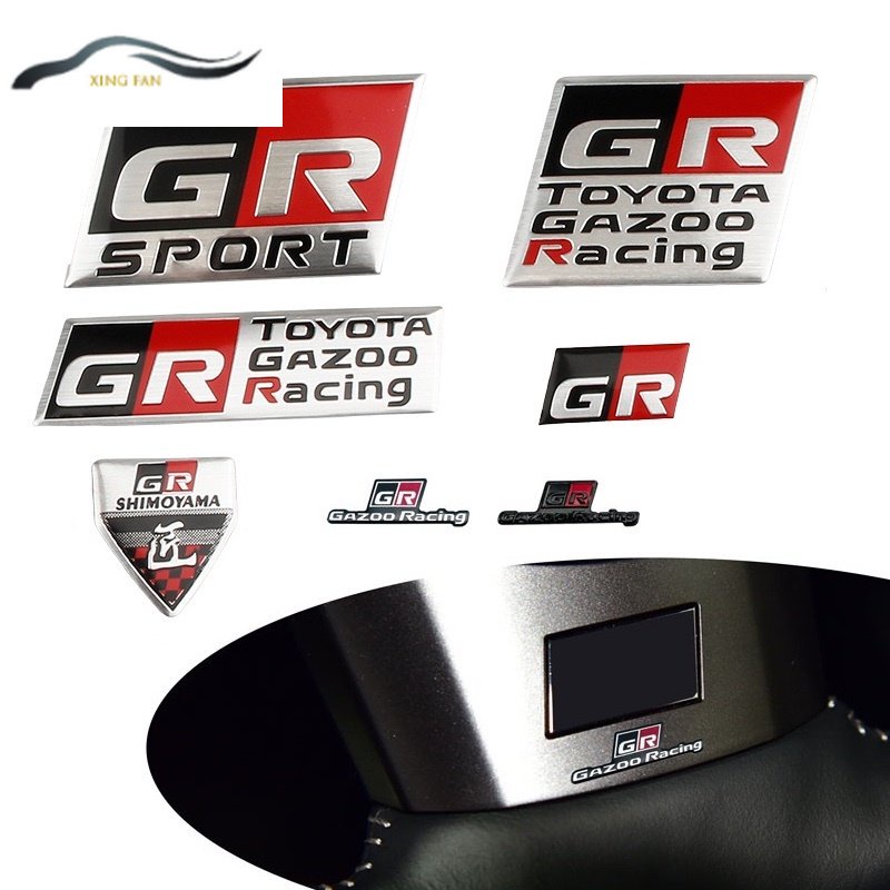 XINFAN 1 X Aluminum GR GAZOO RACING /GR SPORT Logo Emblem Sticker Decal ...