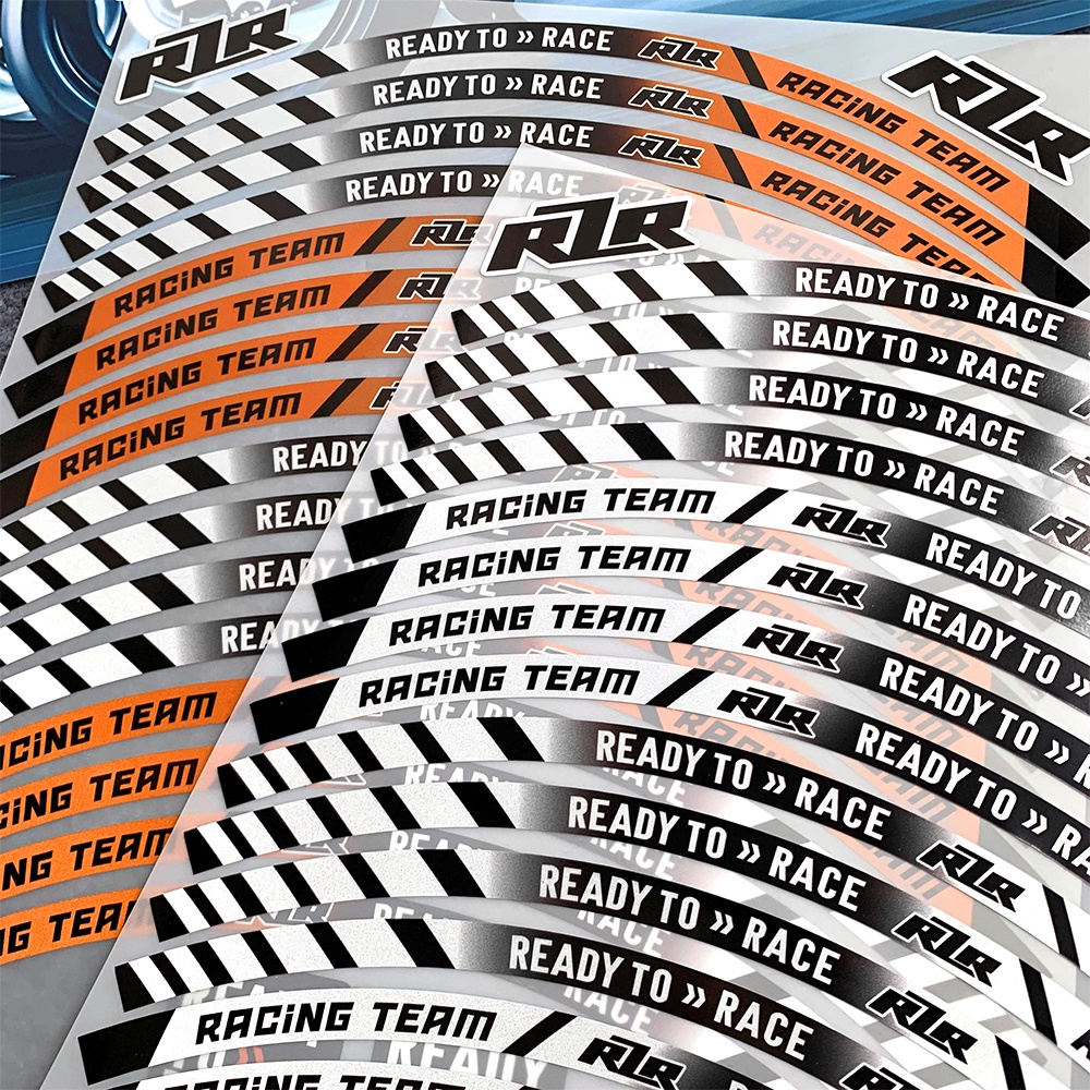 Reflective KTMR2R Motorcycle Wheel Sticker Rim Hub Stripe Decal Ready ...