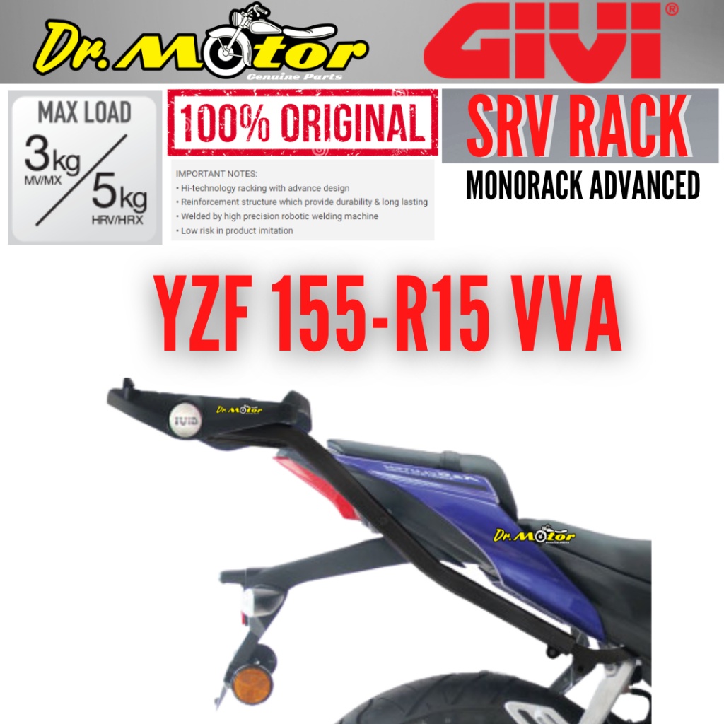 YAMAHA R15 YZF155 VVA V3 YZF 155 GIVI SRV HEAVY DUTY MONORACK J MONO ...