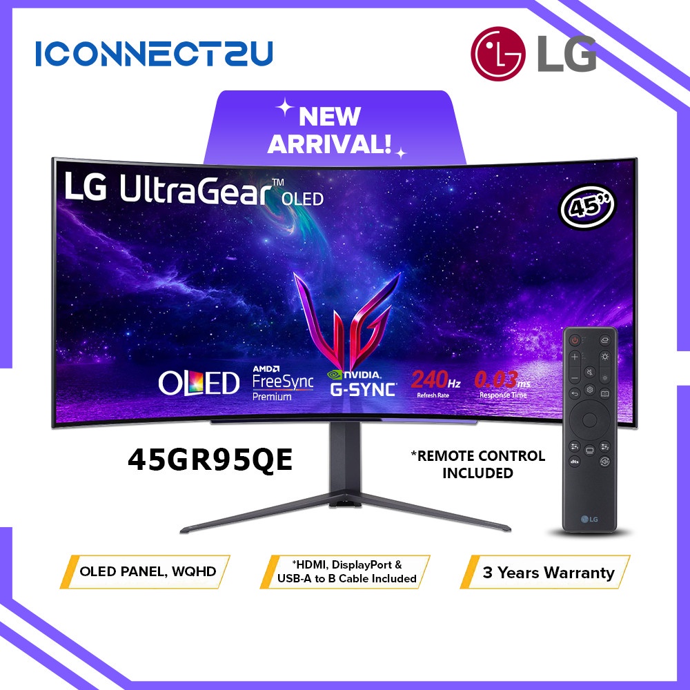 LG 45GR95QE 45'' UltraGear™ OLED Curved Gaming Monitor WQHD With 240Hz ...