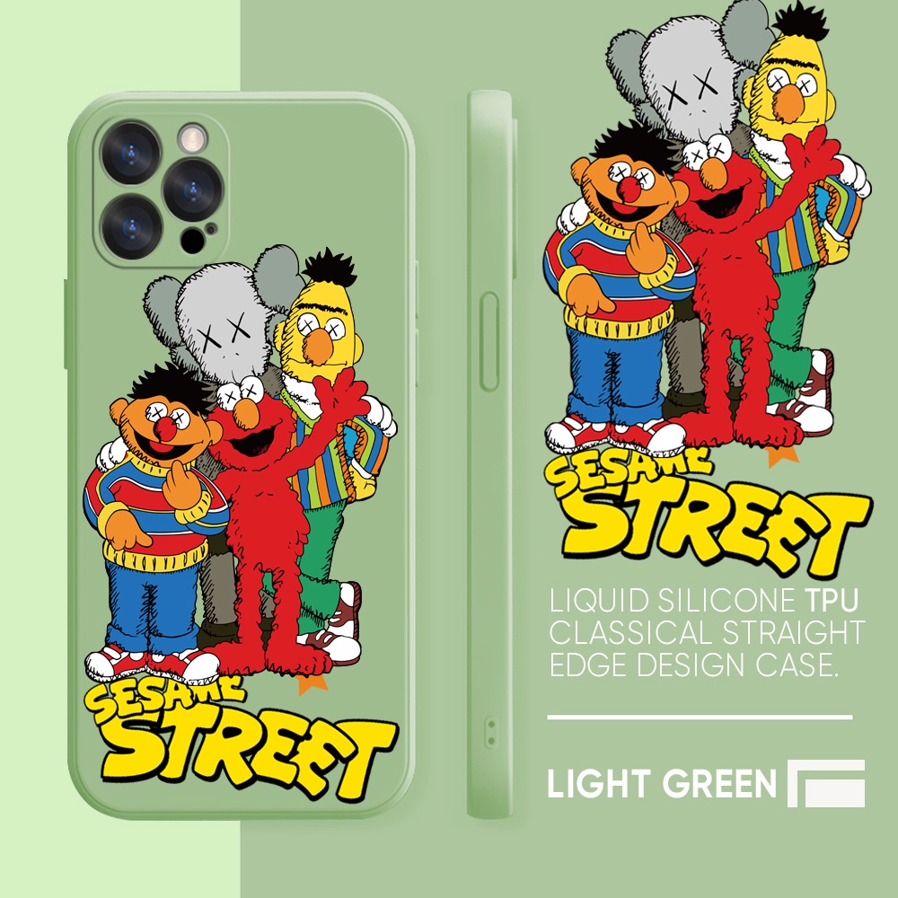 Sesame Street Kaws Liquid Silicone Shockproof Cell Phone Casing For