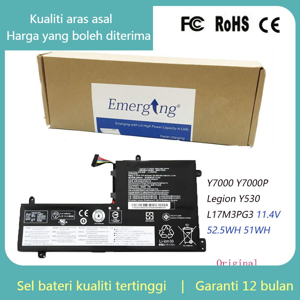 Battery L17M3PG3 For Lenovo Y7000 Y7000P Legion Y530 Y530-15ICH ...