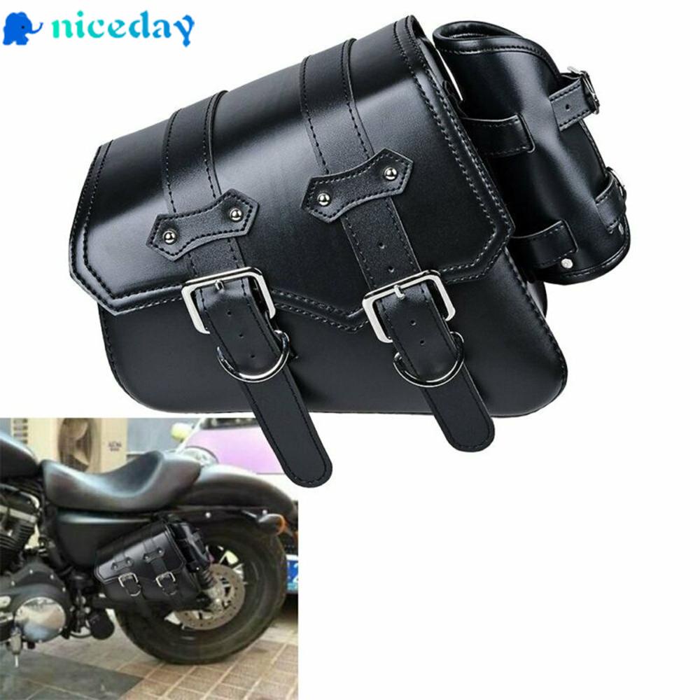 PULeft Side SOLO SWING ARM BAG Saddlebag For Harley Sportster XL 883