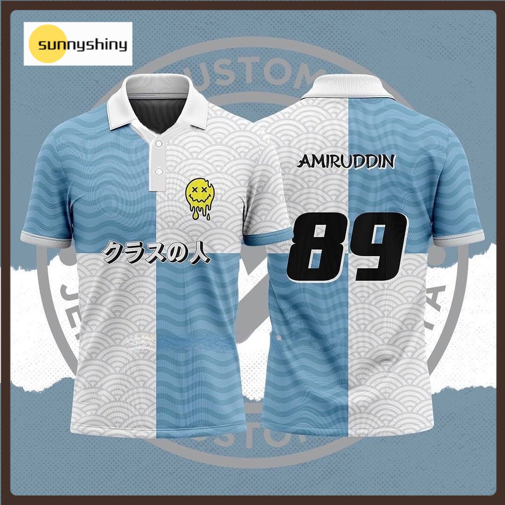 Custom Name Number Ootd Style Jersey Collar Viral Tiktok Lelaki Berkolar  Baju Raya 2023 Wave Concept Design Baju Berkolar Polo Shirt Custom Jersey  Murah Plus Size Prempuan T Shirt