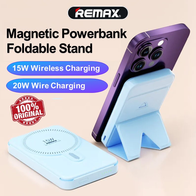 Original Remax Slim with Stand Magnetic Wireless Power Bank Charger ...