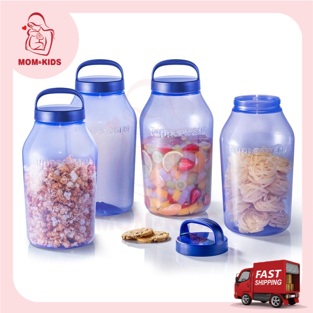 Tupperware 4.5L Royal Blue Biru Universal Jar Duo Set Bekas Kuih Raya ...