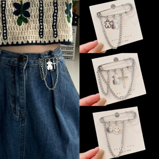 Layered Butterfly Pants Chain Silver Faux Pearl Jean chain Tassel Wallet  Chain Pocket Chain Jewelry for Women and Girls