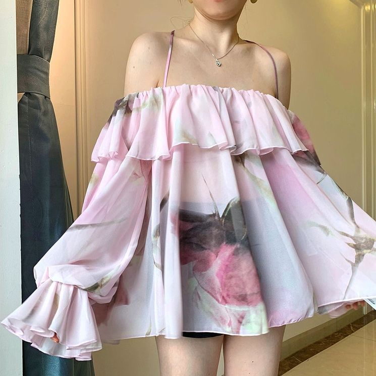 2023 Summer New Style One-Shoulder Loose Small Sexy Off-The-Shoulder ...