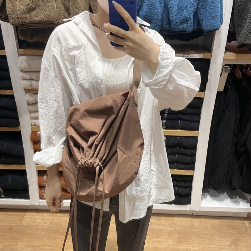 Drawstring Cross body Shoulder Bag Student Nylon Bag Sling Bag Uniqlo Hobo Bag Large Tote Shopee Malaysia