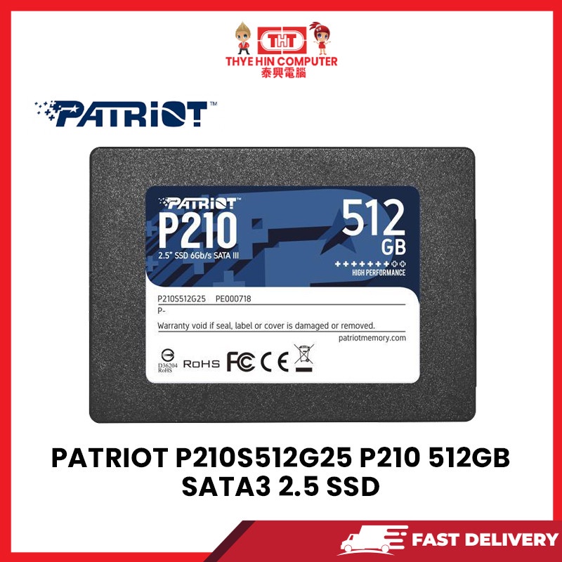 PATRIOT P210S512G25 P210 512GB SATA3 2.5 SSD | Shopee Malaysia