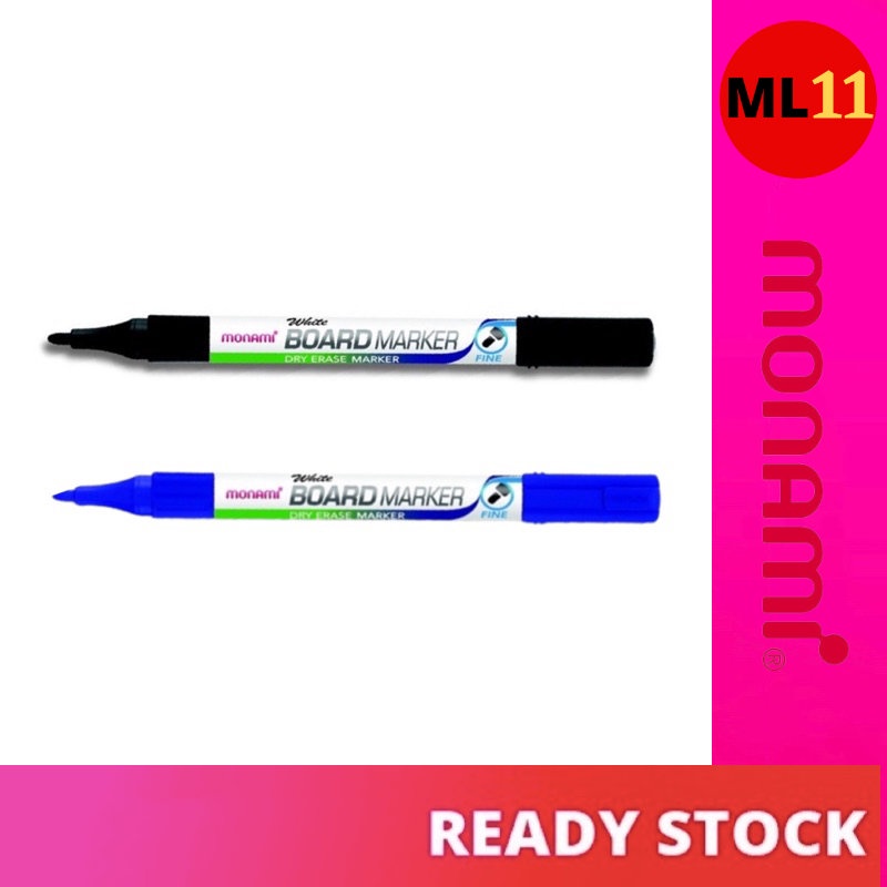 MONAMI Whiteboard Marker Fine Nib (Black / Blue) Shopee Malaysia