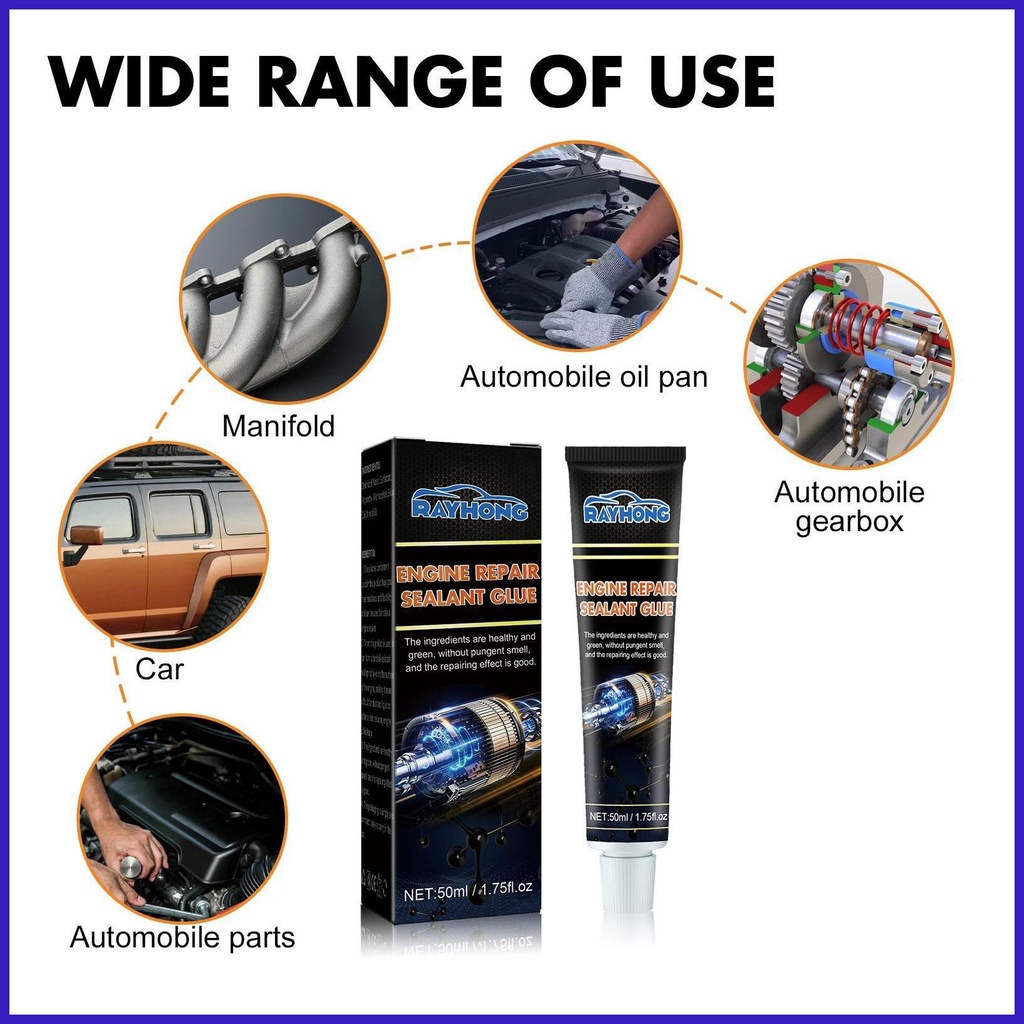 Car Engine Sealant Auto Silicone Sealant Pan Manifold Leak Auto Sealant Fast Acid-Curing For