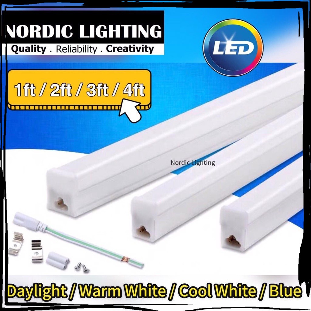 Nordic Lighting T5 LED Tube Light Energy saving 1ft/ 2ft/ 3ft/ 4ft (5W/ 9W/  13W/ 18W) Lampu Siling (LT5-4-3-2-1)