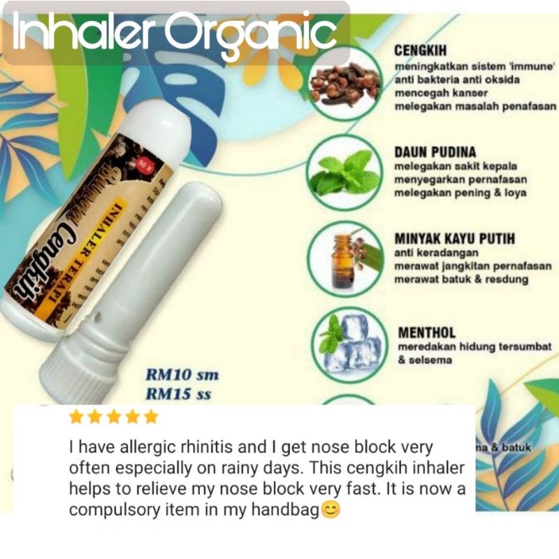 Inhaler Terapi Resdung Herba Cengkeh Cengkih Terbaik aromaterapi ...