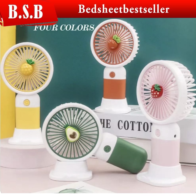B.S.B Candy Color Flower Round Mesh Cover Handheld Mini Fan Portable ...