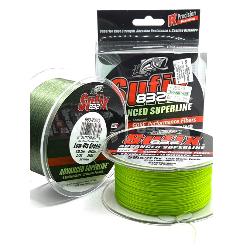 Sufix 832 Braided Line Fonott Zsinu00f3r (250M/0.15Mm) - Neon