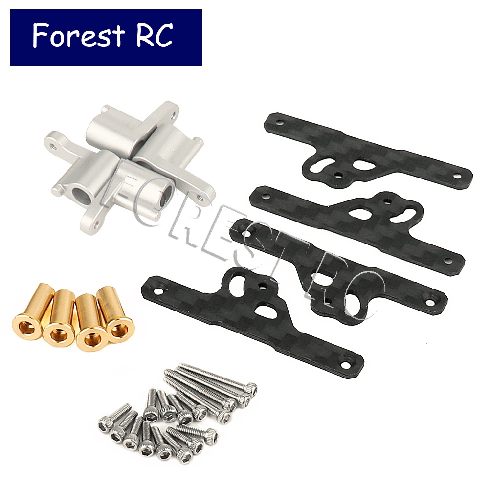 Carbon Fiber Shock Flex Blades and Aluminum Shock Mounts for 1/24 RC