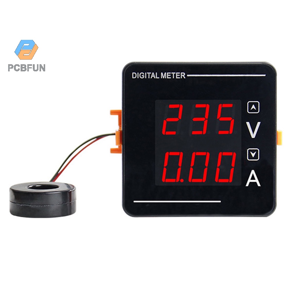 Pcbfun Ac50-500v 1-120a Digital Voltage Current Dual Display Meter ...