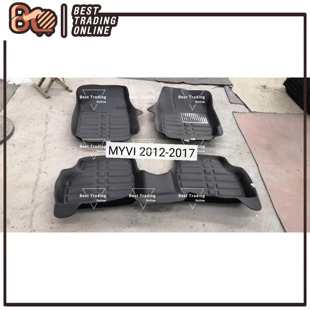 Perodua Myvi 2012 - 2017 5D Car Floor Mat Carpet With Stainless Steel ...