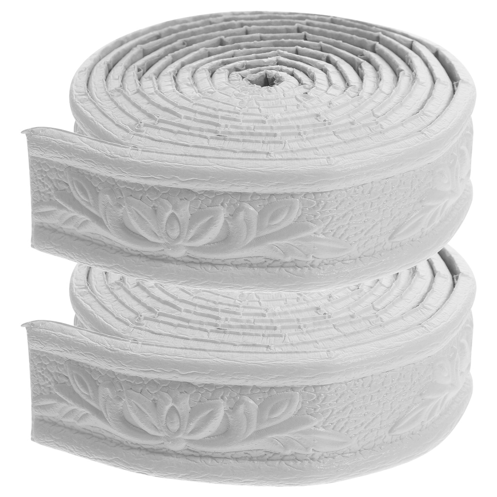 2 Rolls Tile Trim Edging Peel And Stick Molding Ceiling Line 3d Wallpaper Border Wall Trim