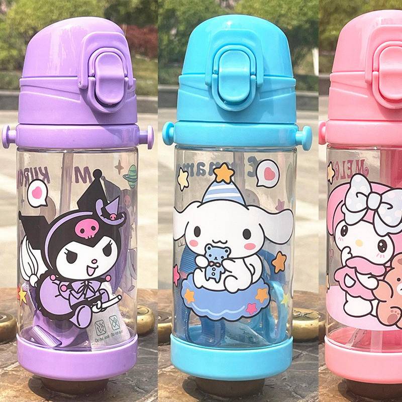 New Sanrio mymelody Kuromi Cinnamoroll Cartoon Water Bottle with Straw ...