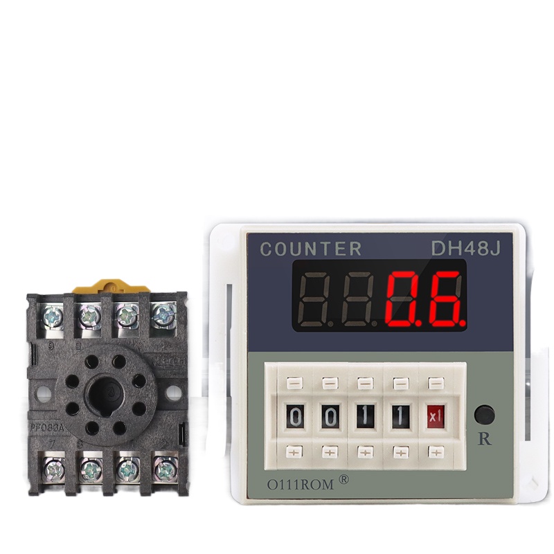 Digital Display Counter Relay DH48J-A Counter 220V 24V 12V DH48J-11A 11 ...