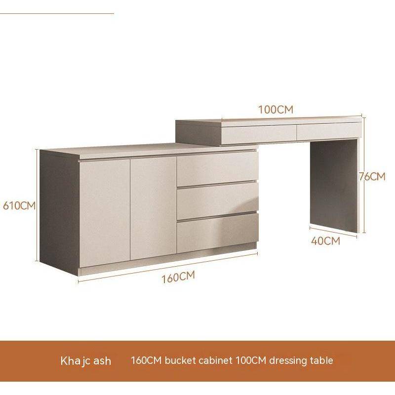 Lshaped dressing table, simple cream series dressing table drawer type