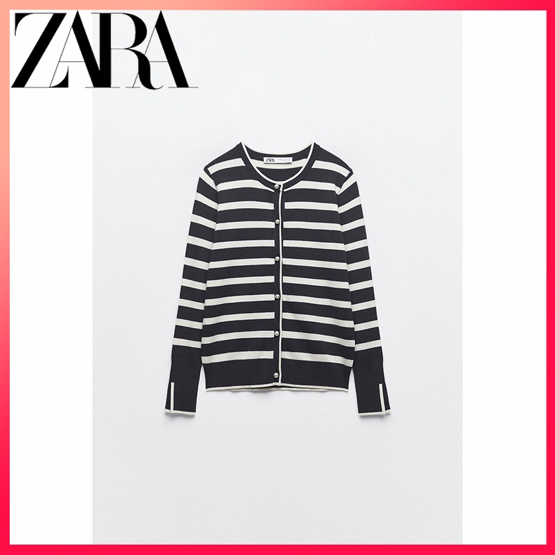 ZARA new women's striped basic jacket | Shopee Malaysia