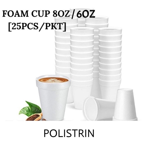 FOAM CUP 6, 8OZ (25PCS) DISPOSABLE FOAM CUP | Shopee Malaysia