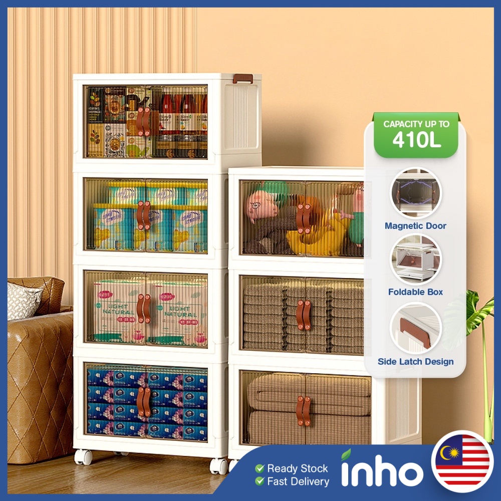 INHO 1/2/3/4/5 Layers Large Capacity Storage 2 Doors Foldable