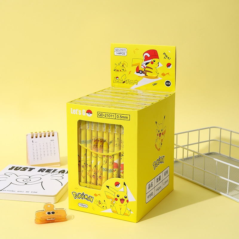 12pcs\ Box Pikachu Gel Pen Erasable Blue Refill Kids Stationery
