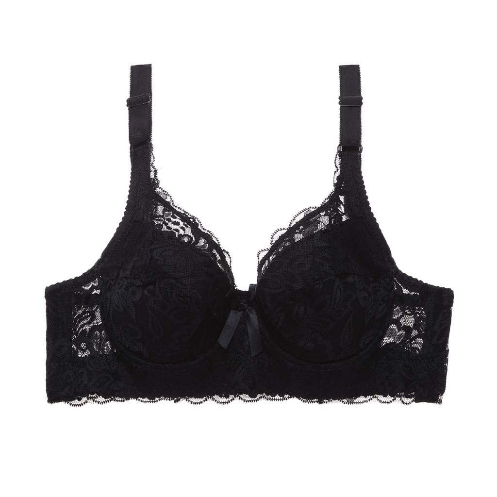 LOCAL READY STOCK Plus Size Bra 34CD to 46CD Thin Steel-rimmed Lace Push Up  Side Support Adjustable with Wire B0049