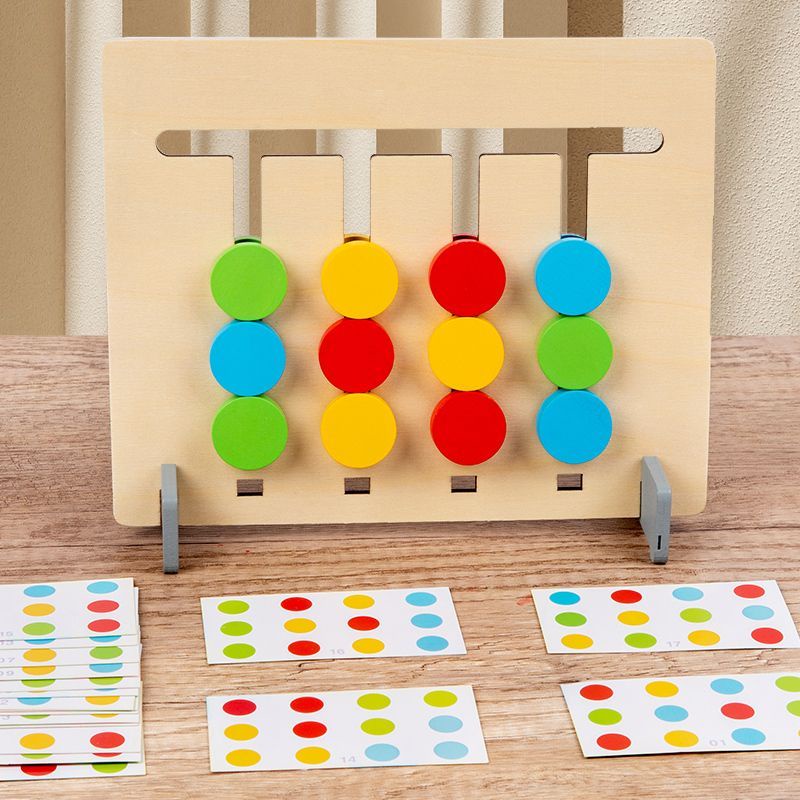 Wooden Color Sorting Toy Kids Early Educational Montessori Toy 4 Colors