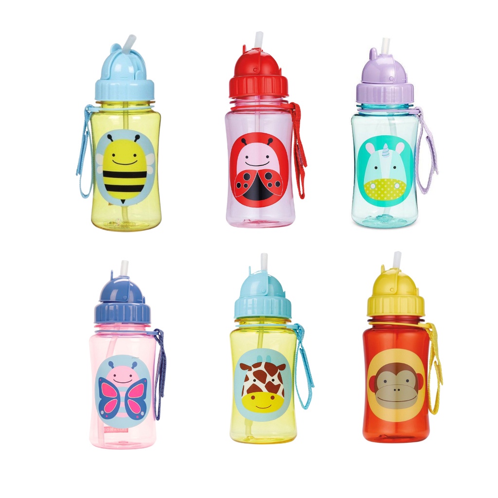 SKIP HOP ZOO STRAW BOTTLE 350ml - ( Monkey / Giraffe / Panda ...