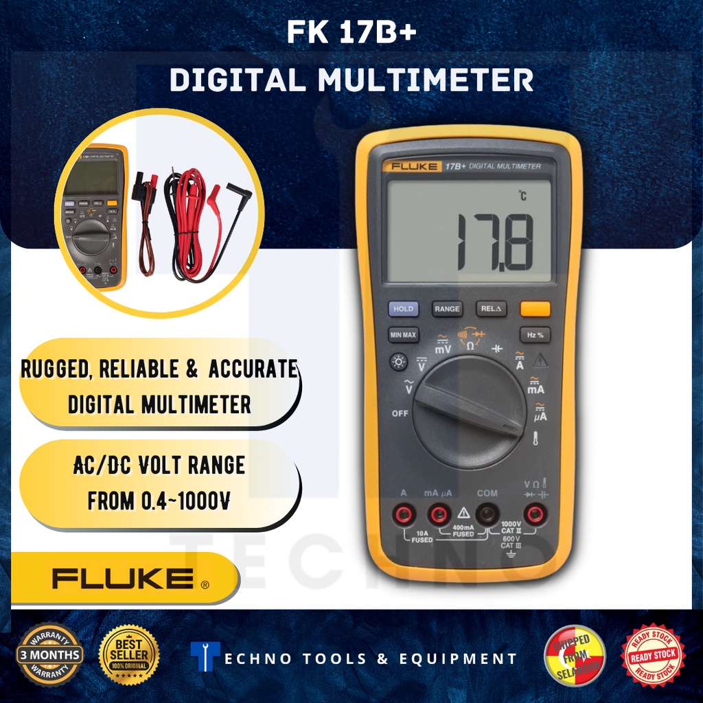 FLUKE 17B+ DIGITAL MULTIMETER | Shopee Malaysia