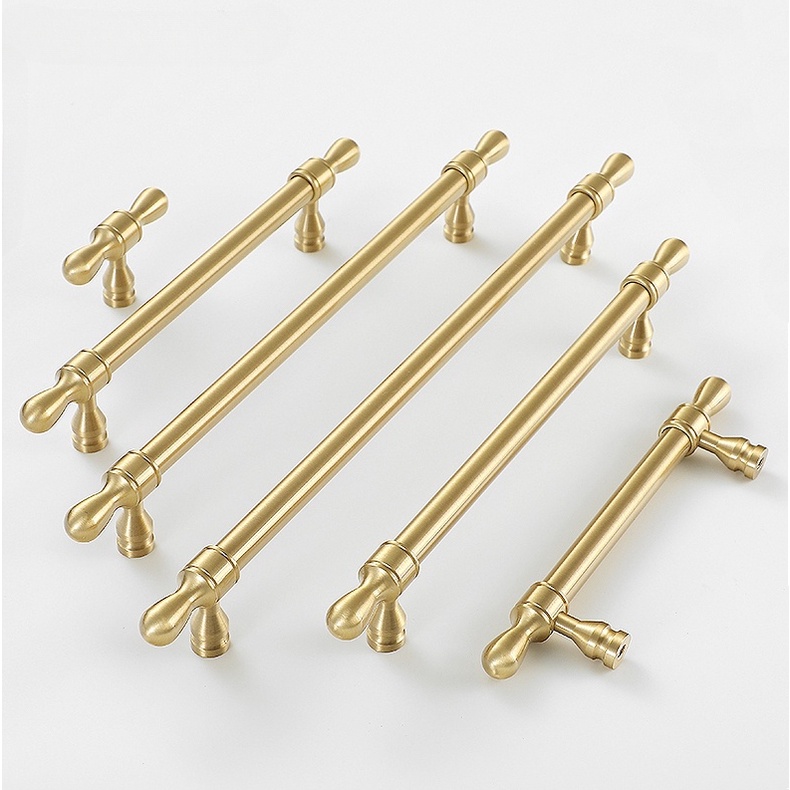 Solid Brass Knob and Handle T Shape Handles Satin