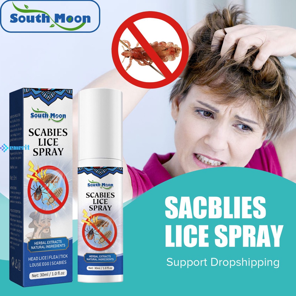 South Moon Head Lice Removal Spray Scabies Antibacterial Scabies Pubic Lice Eggs Remover Anti 4546