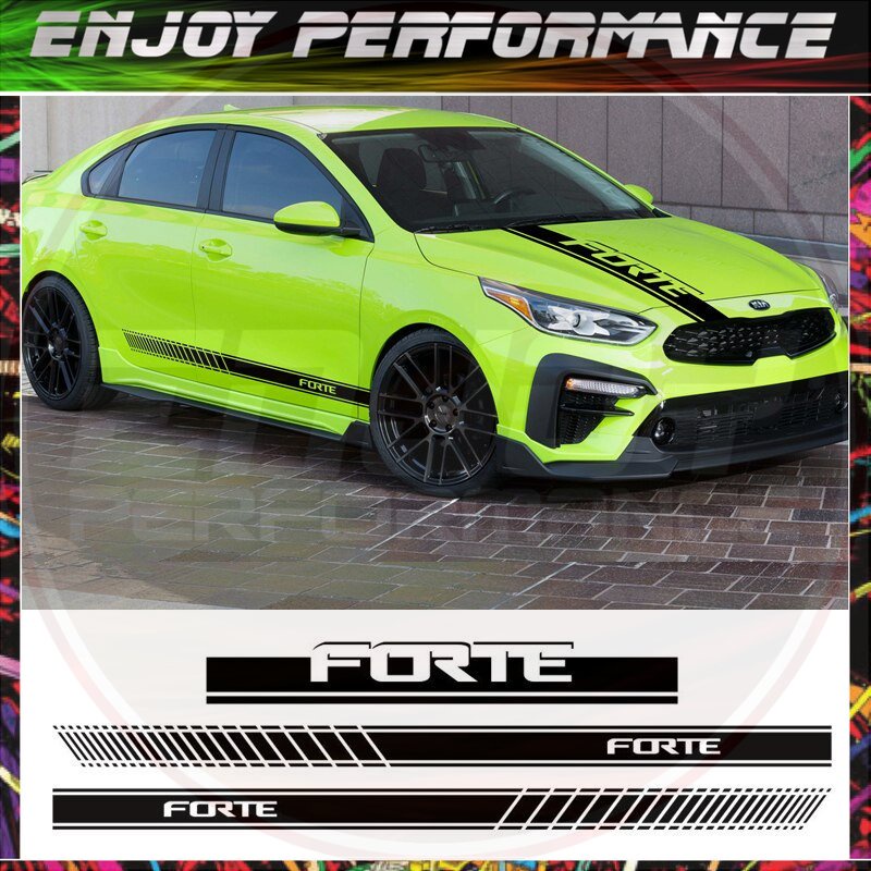 Car Hood Sport Stripes Sticker Auto Door Side Skirt Decor Decal For KIA