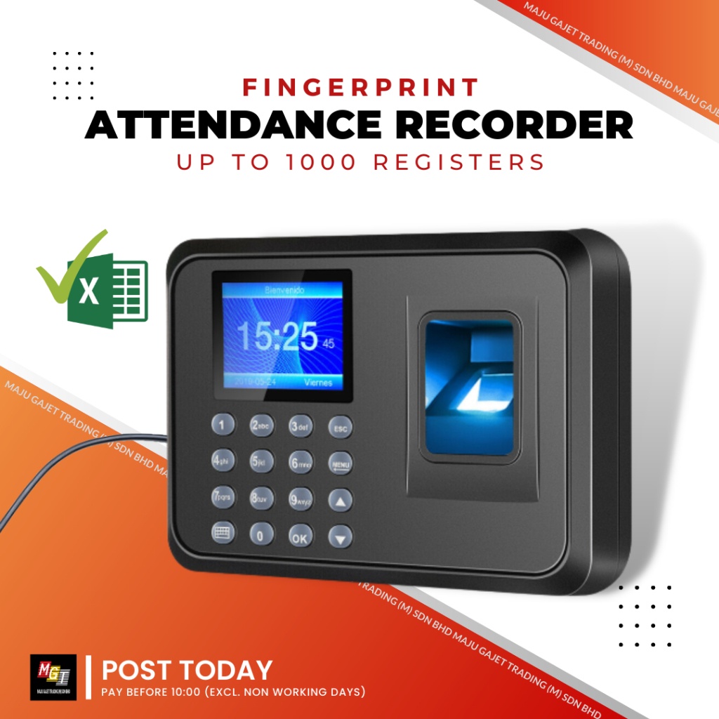 Biometric Fingerprint Attendance Thumbprint Machine Mesin Kedatangan